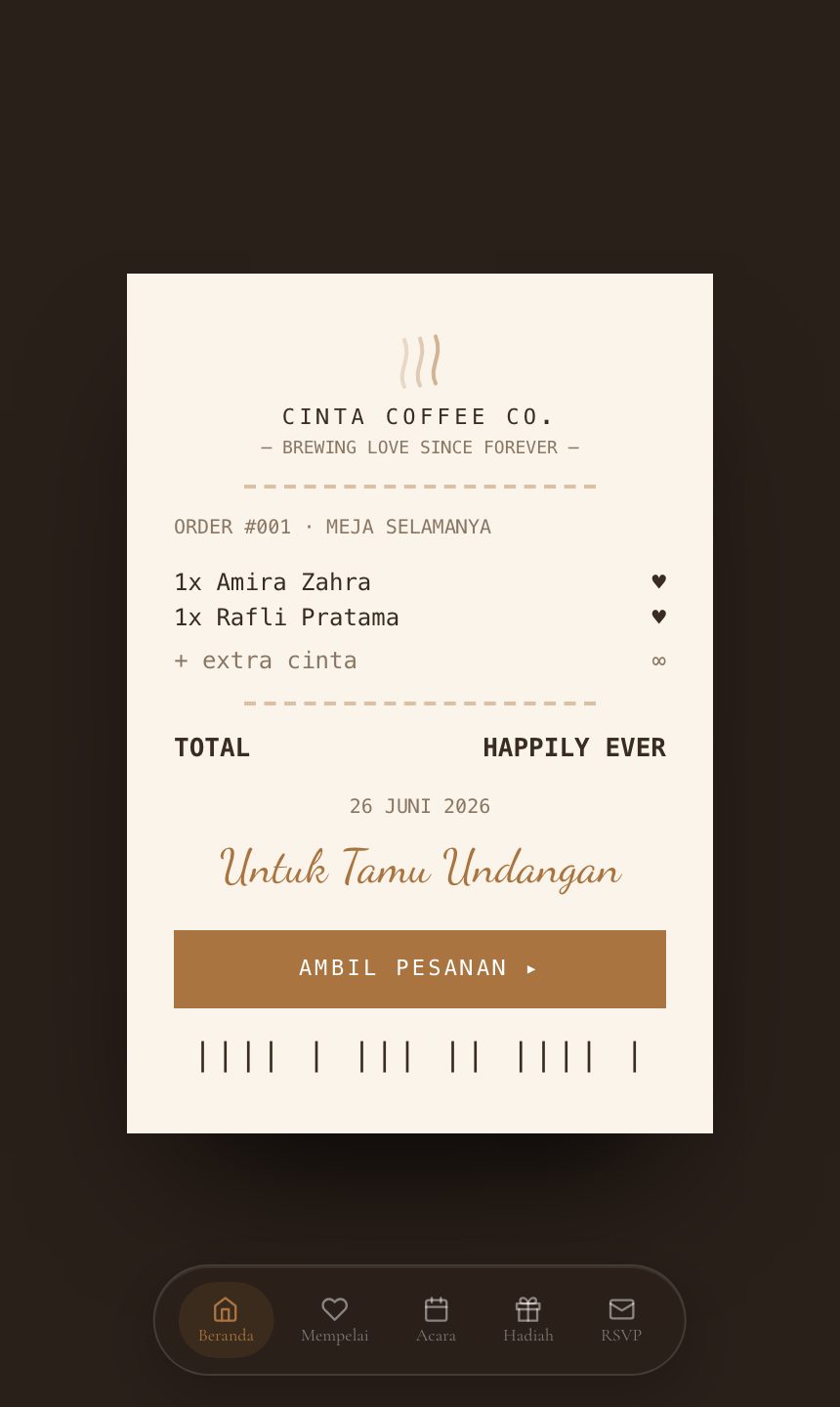 Preview undangan Cafe